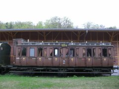 Historischer Eisenbahnwaggon in Bahnhof von Ahlbeck